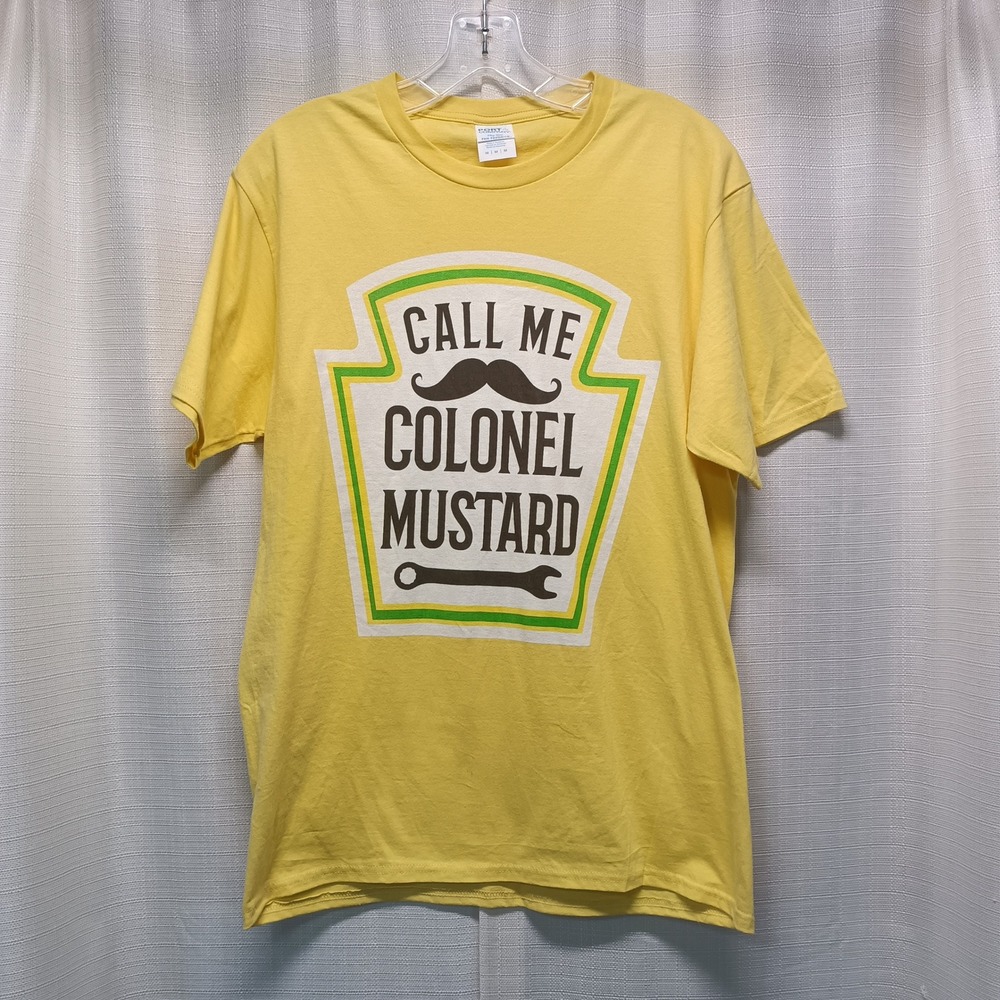 Port & Company Men M Yellow Call Me Colonel Mustard Graphic T-Shirt Casual